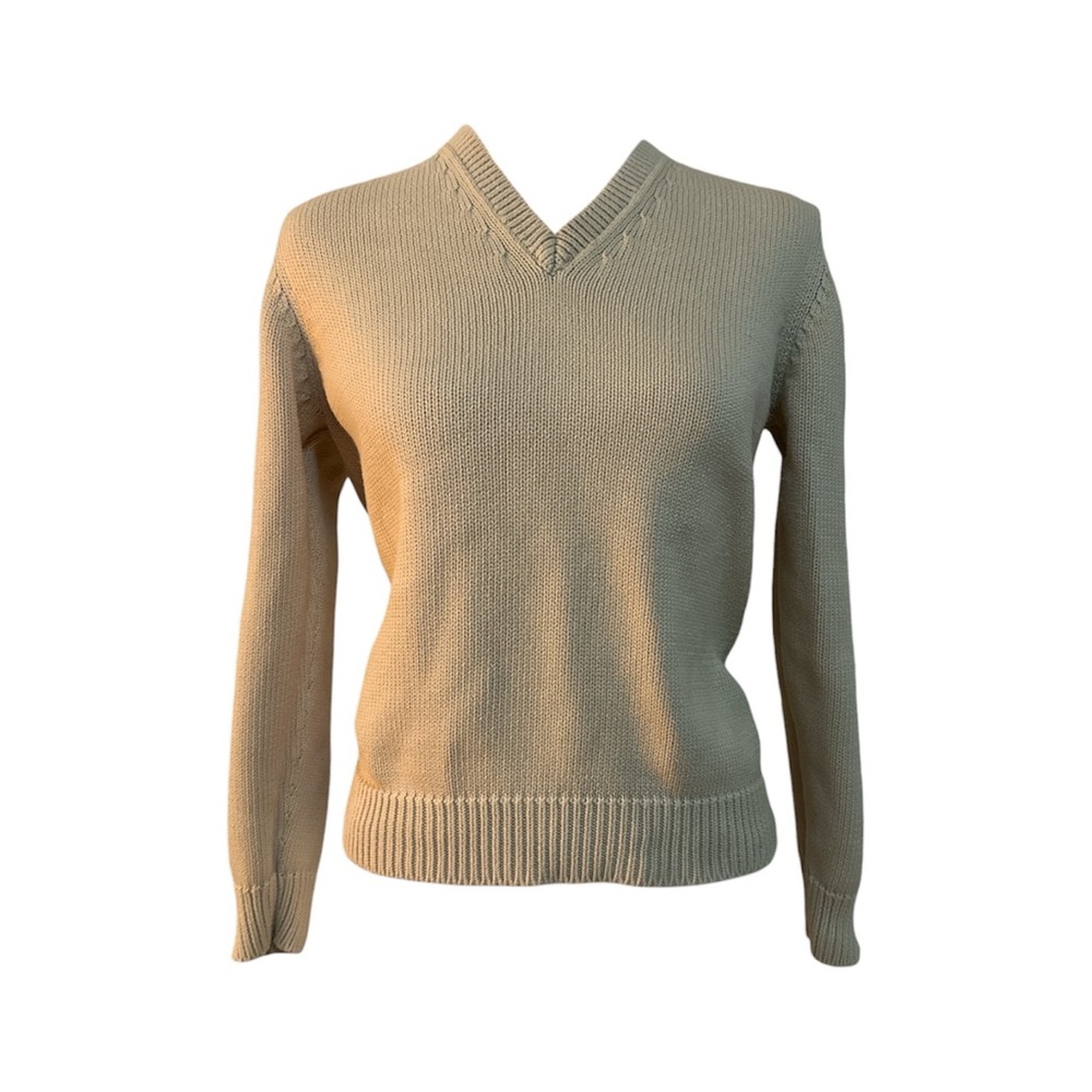 St. John’s Bay Women’s Beige 100% Cotton Pullover Sweater, Size S